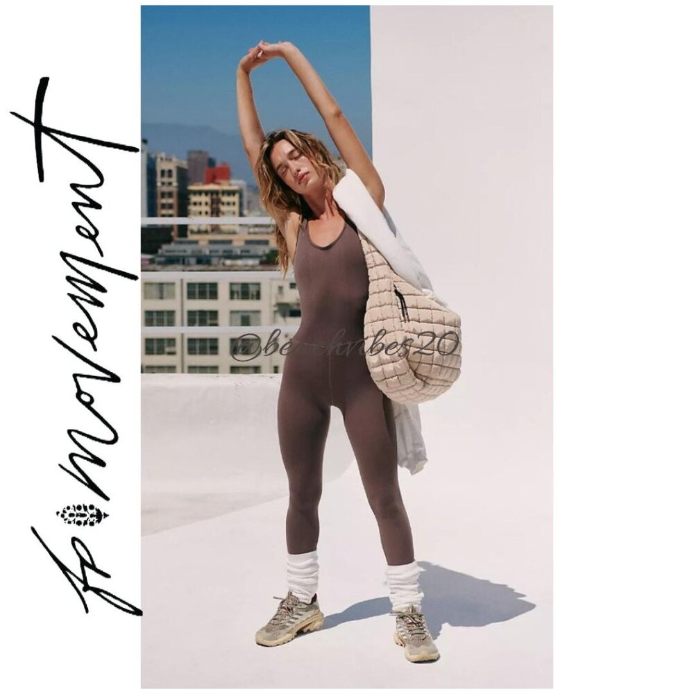 FP MOVEMENT BY FREE PEOPLE Good Karma Onesie Driftwood XS/S NWOT *NO LOGO*